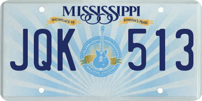 MS license plate JQK513