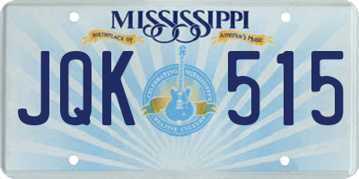 MS license plate JQK515