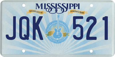 MS license plate JQK521
