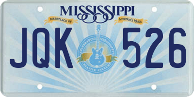 MS license plate JQK526
