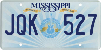 MS license plate JQK527