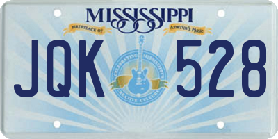 MS license plate JQK528