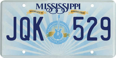 MS license plate JQK529