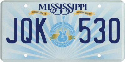MS license plate JQK530