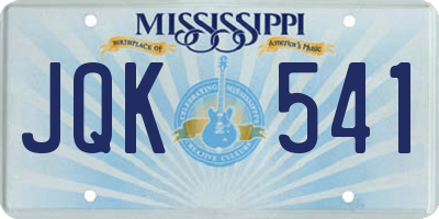MS license plate JQK541
