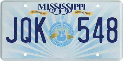 MS license plate JQK548