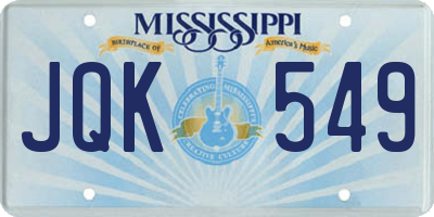MS license plate JQK549
