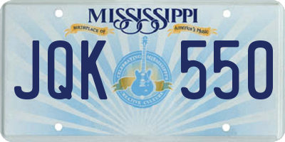 MS license plate JQK550