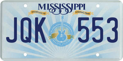 MS license plate JQK553