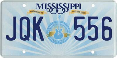 MS license plate JQK556