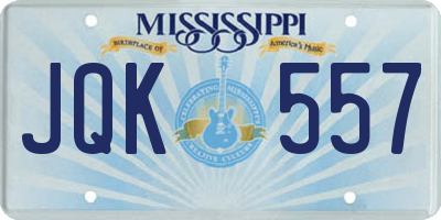 MS license plate JQK557
