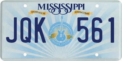MS license plate JQK561