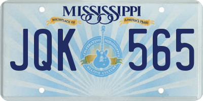 MS license plate JQK565