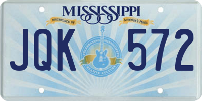 MS license plate JQK572