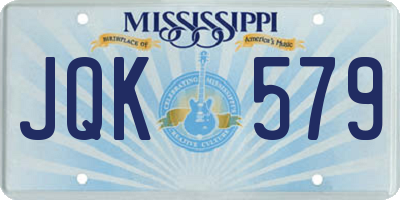MS license plate JQK579