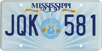 MS license plate JQK581