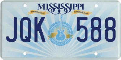 MS license plate JQK588