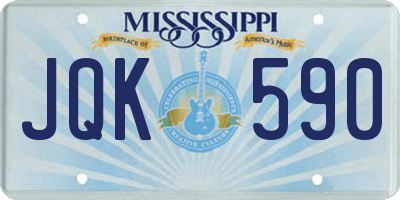 MS license plate JQK590