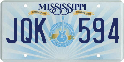 MS license plate JQK594