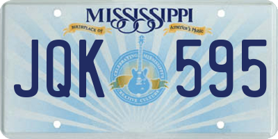 MS license plate JQK595