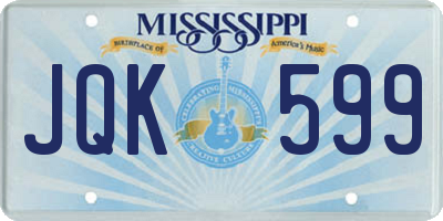 MS license plate JQK599