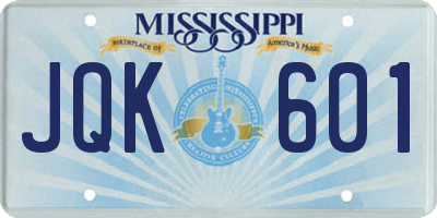 MS license plate JQK601