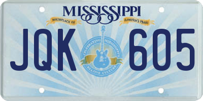 MS license plate JQK605