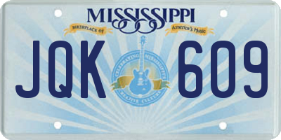 MS license plate JQK609