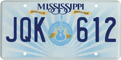 MS license plate JQK612