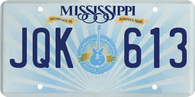 MS license plate JQK613
