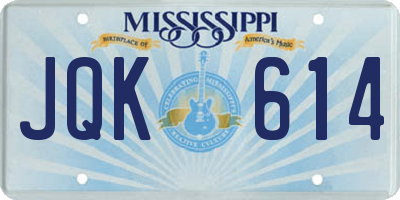 MS license plate JQK614
