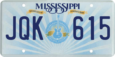 MS license plate JQK615
