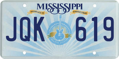 MS license plate JQK619