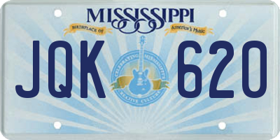 MS license plate JQK620