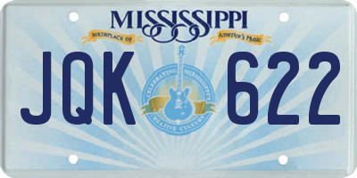 MS license plate JQK622