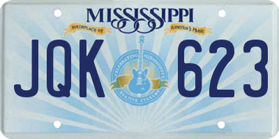 MS license plate JQK623