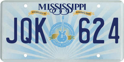 MS license plate JQK624