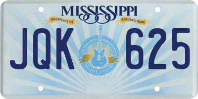 MS license plate JQK625