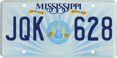 MS license plate JQK628