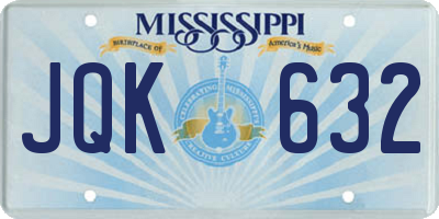 MS license plate JQK632