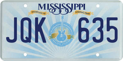 MS license plate JQK635