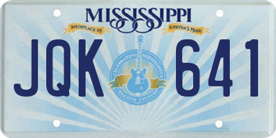 MS license plate JQK641