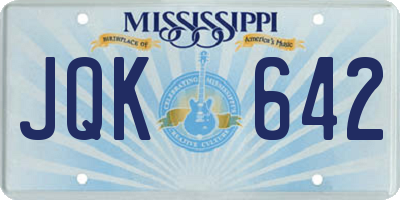 MS license plate JQK642