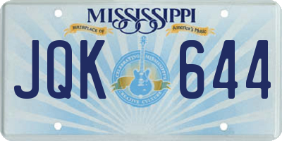 MS license plate JQK644