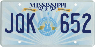 MS license plate JQK652