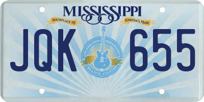 MS license plate JQK655