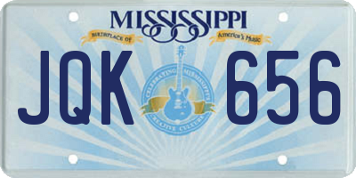 MS license plate JQK656