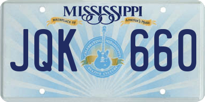 MS license plate JQK660