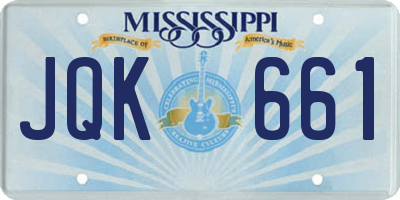 MS license plate JQK661