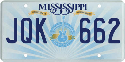 MS license plate JQK662